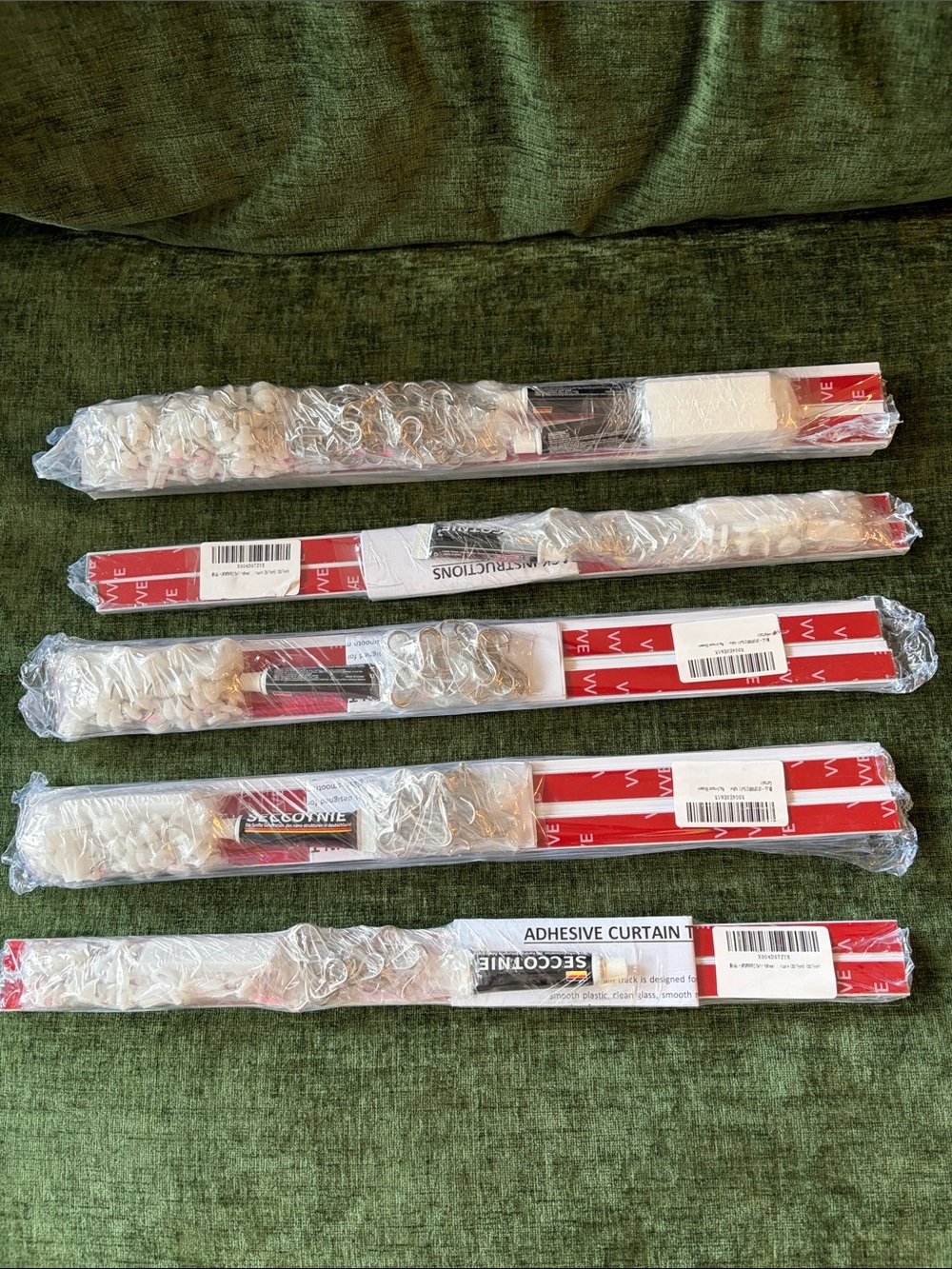 Adhesive Curtain Trim Strips in White
